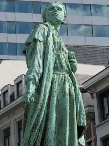 Statue of Gabrielle Petit, executed spy, in central Brussels