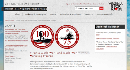 virginia ww1 ww2 Commission site