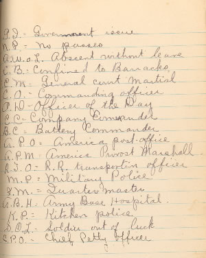 OKeefe military term list