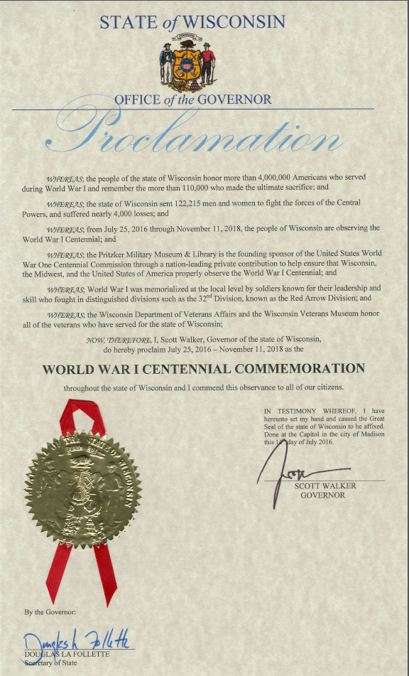 Wisconsin Proclamtion