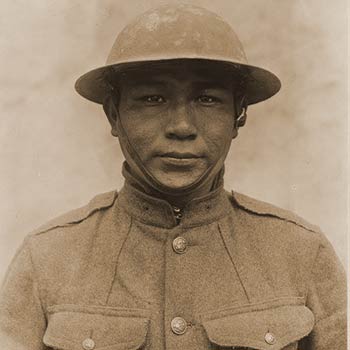 Pvt. John Elk - Company D, 189th Infantry, 35th Division from Bismarck, ND - Full Blooded Sioux Indian Doughboy
