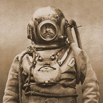 Diving suit of the period