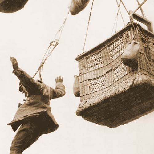 Observation balloons had parachutes attached to the outside of the baskets