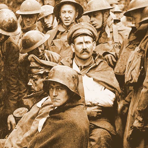 Captured German soldiers get medical treatment as an estimated over 13,000 are captured during the Saint Mihiel Offensive