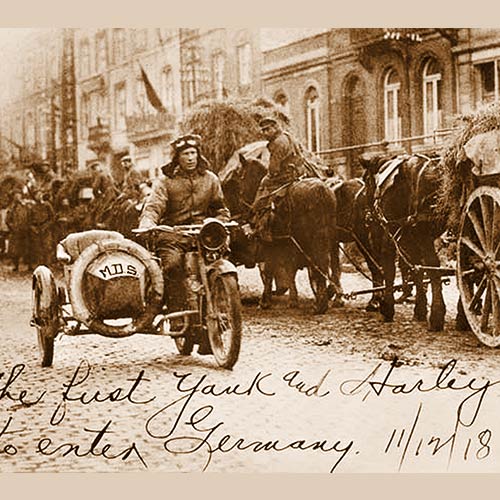 Roy Holtz on Harley ridding through Belgium town of Spa