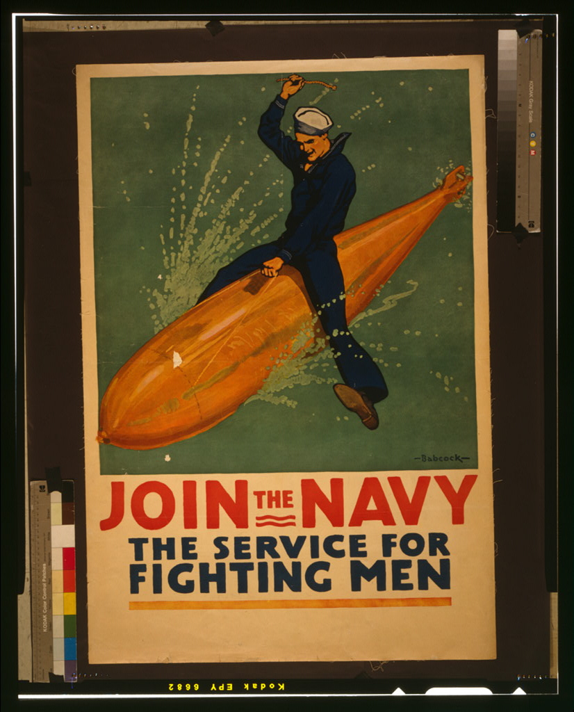 HESSWWI navy poster riding torpedo