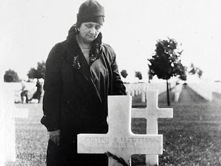 Maude Betterton visiting her sons grave