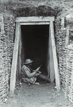 Soldier in a bunker