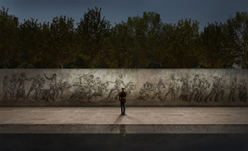 Soldier at wall