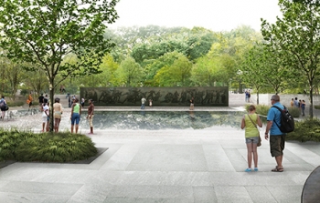 View from Lower Terrace Center to Wall 